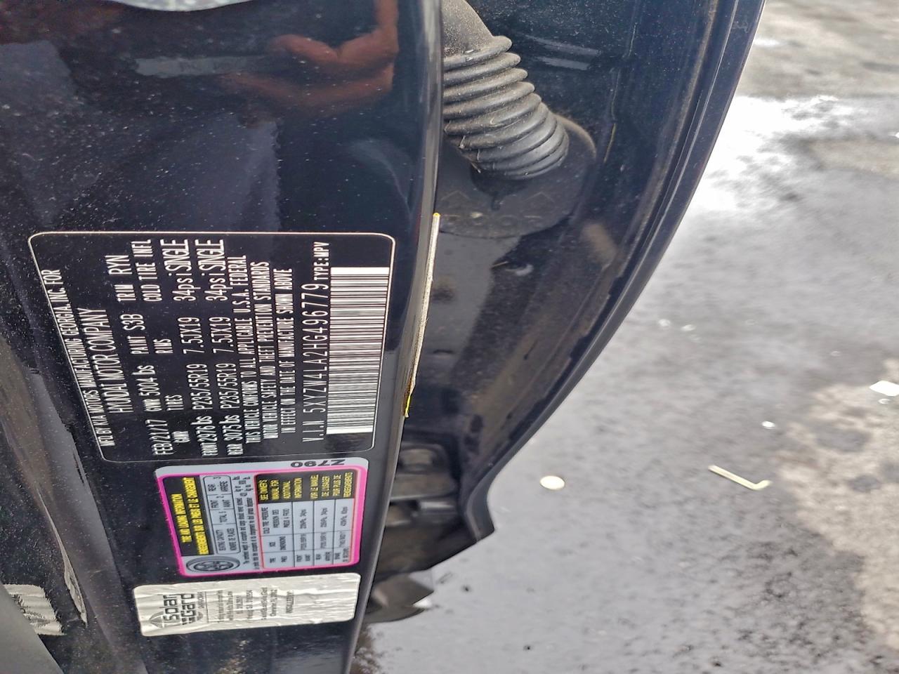 2017 Hyundai Santa Fe Sport VIN: 5XYZW4LA2HG496779 Lot: 94774475