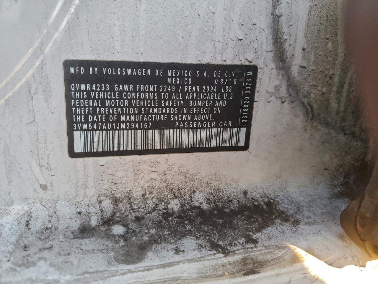 2018 Volkswagen Gti S VIN: 3VW547AU1JM294167 Lot: 94471735