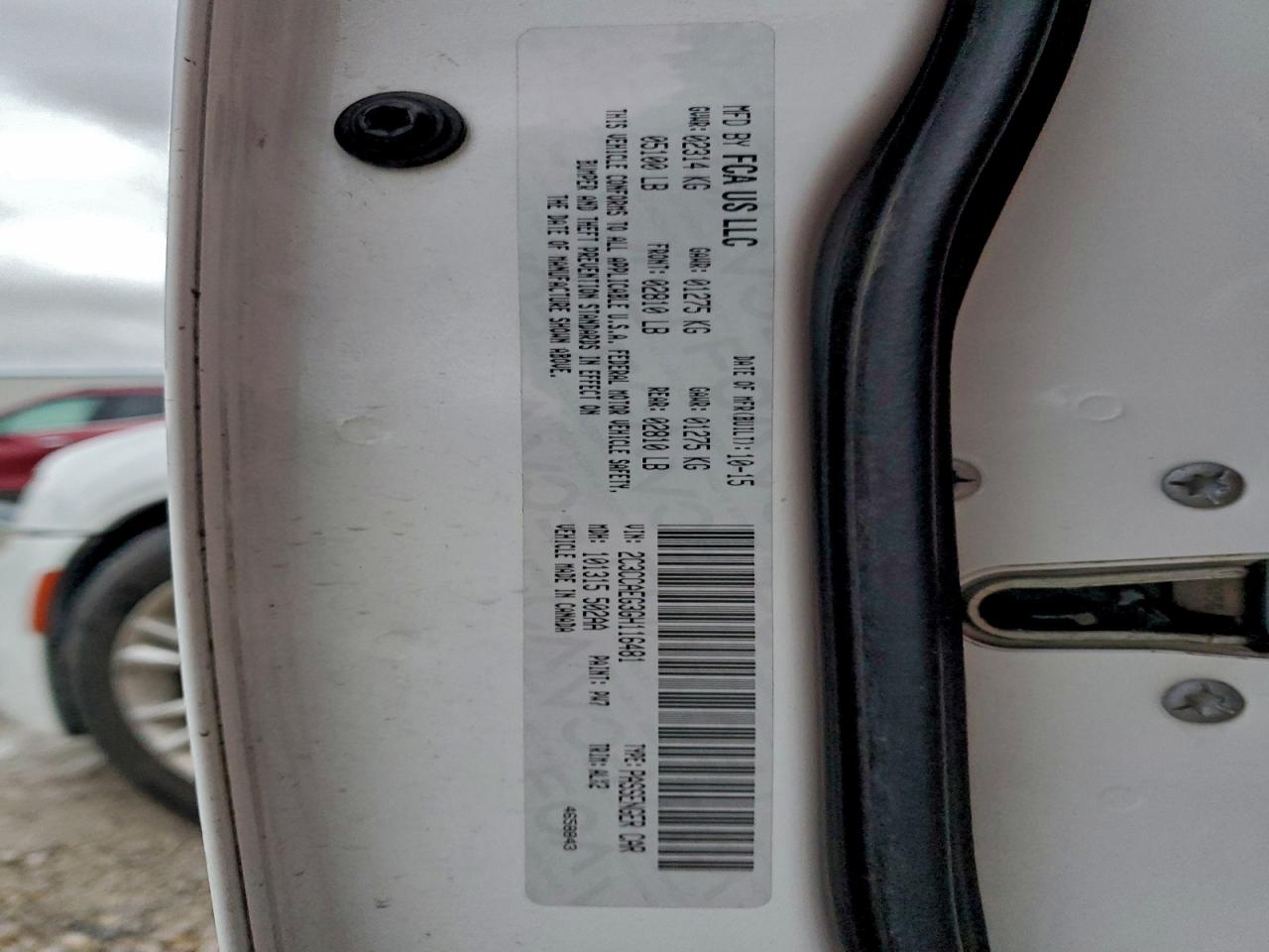 2016 Chrysler 300C VIN: 2C3CCAEG3GH116481 Lot: 94328065