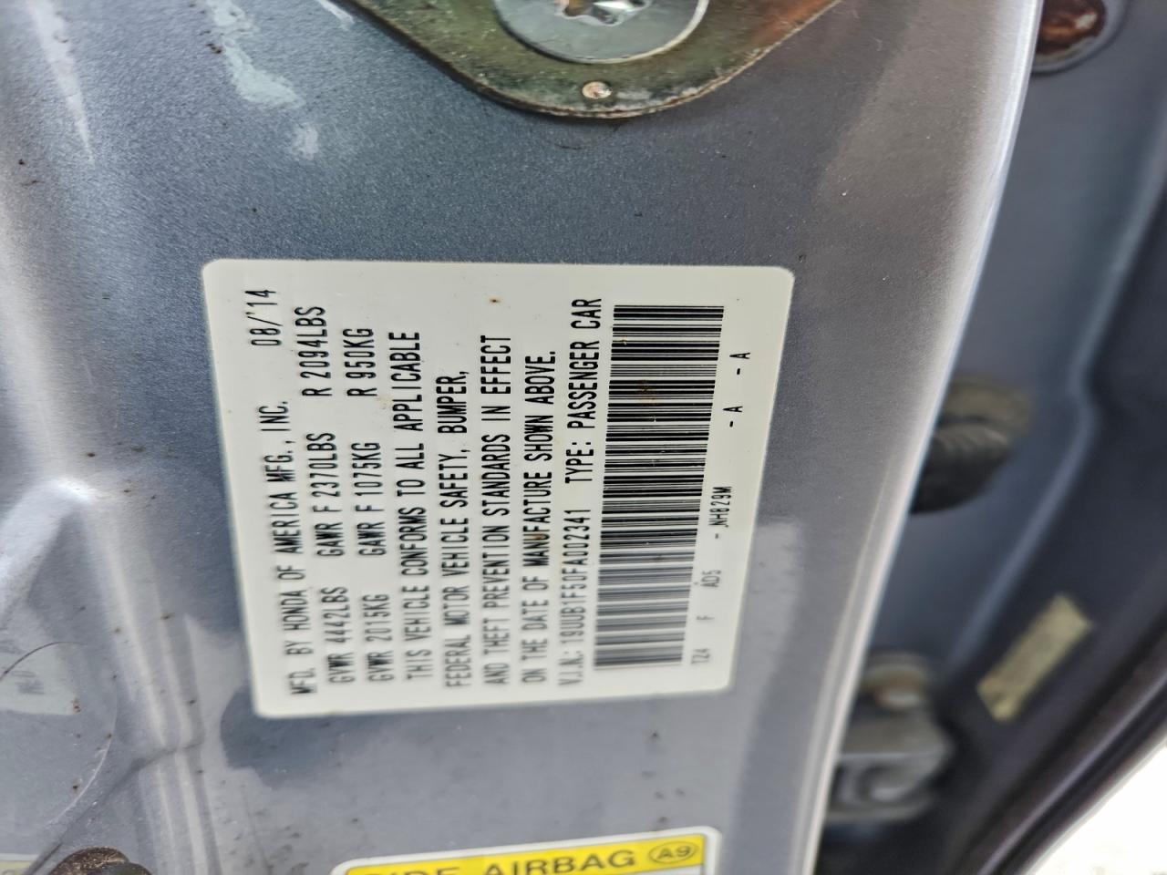 2015 Acura Tlx Tech VIN: 19UUB1F50FA002341 Lot: 94919075