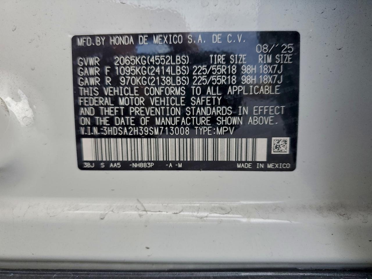 2025 Acura Adx VIN: 3HDSA2H39SM713008 Lot: 94541105