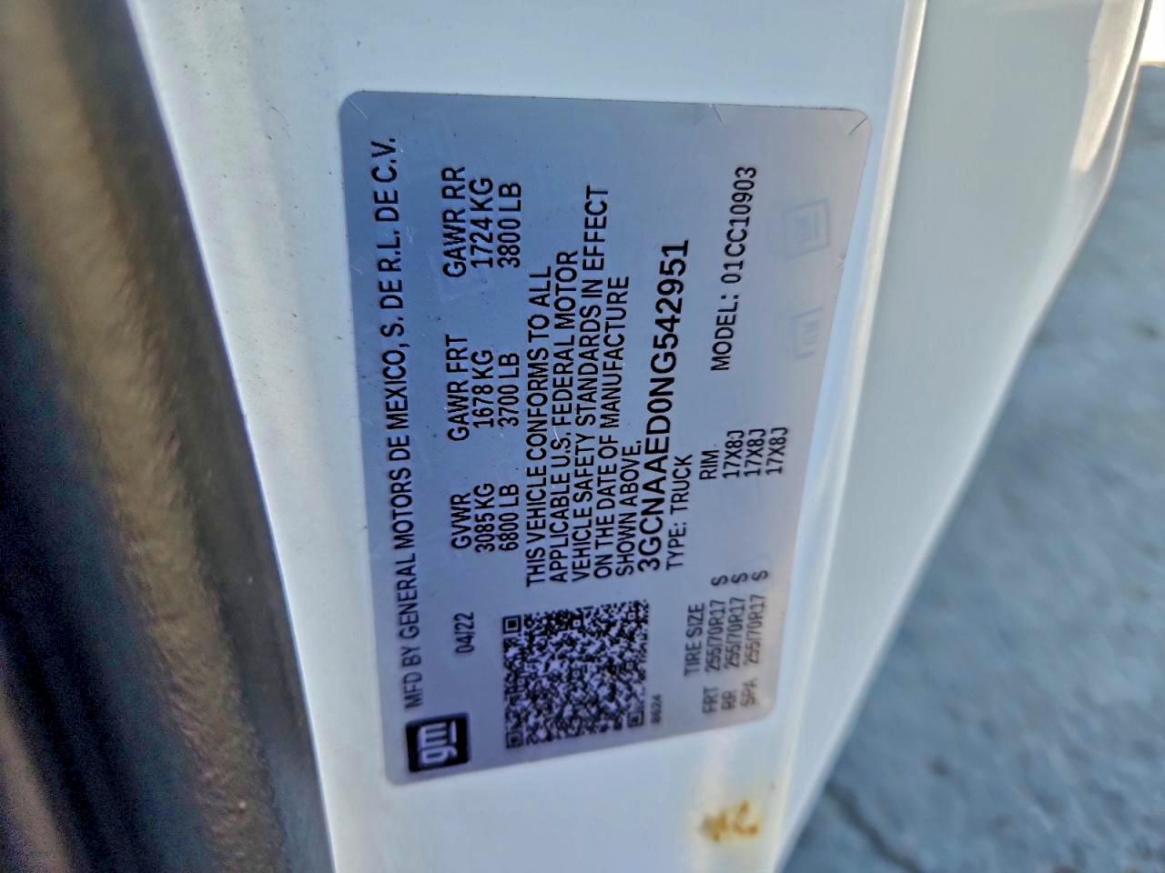 2022 Chevrolet Silverado C1500 VIN: 3GCNAAED0NG542951 Lot: 93006705