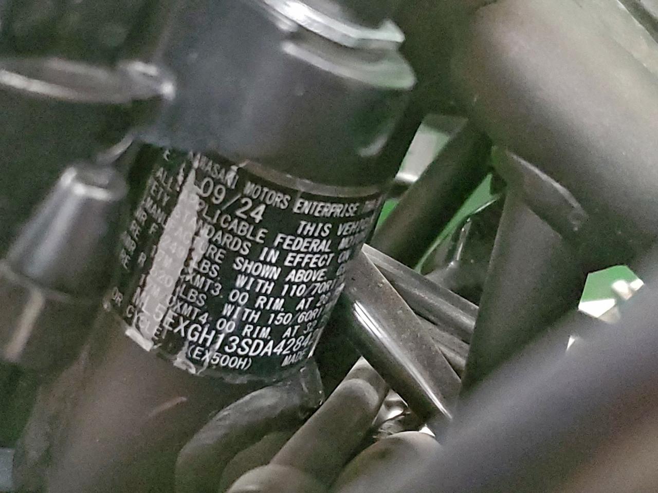 2025 Kawasaki Ex500 H VIN: ML5EXGH13SDA42842 Lot: 94775925