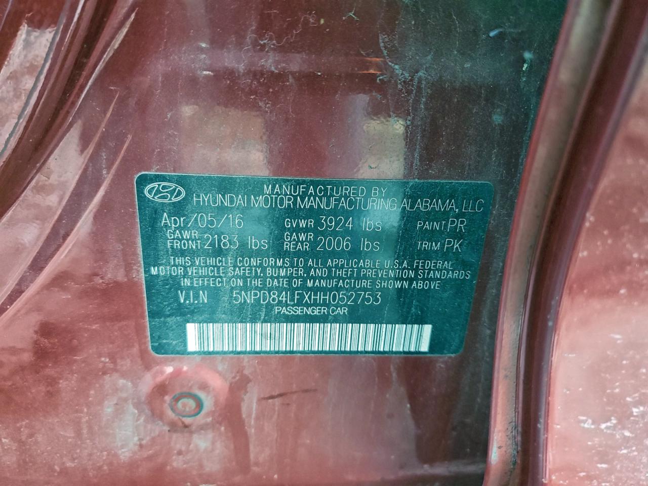 2017 Hyundai Elantra Se VIN: 5NPD84LFXHH052753 Lot: 94638945