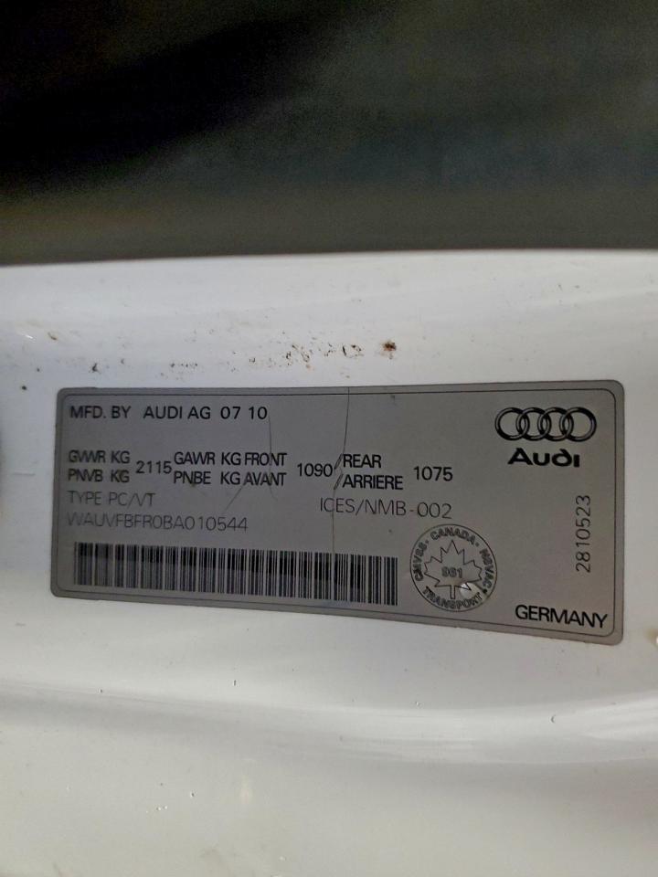 2011 Audi A5 Prestige VIN: WAUVFBFR0BA010544 Lot: 94735515