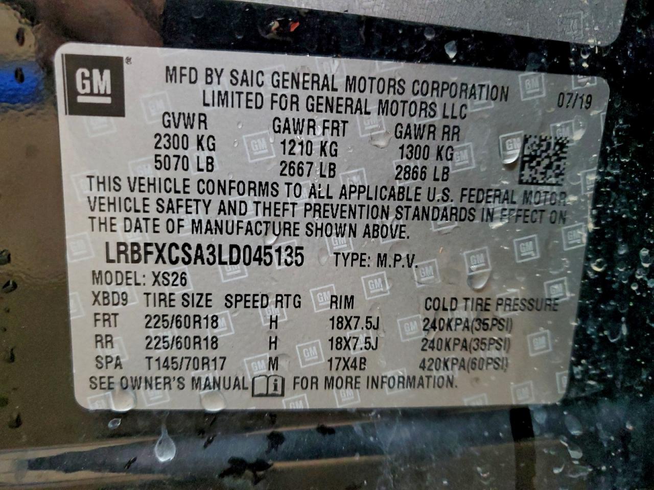 2020 Buick Envision Essence VIN: LRBFXCSA3LD045135 Lot: 94223915