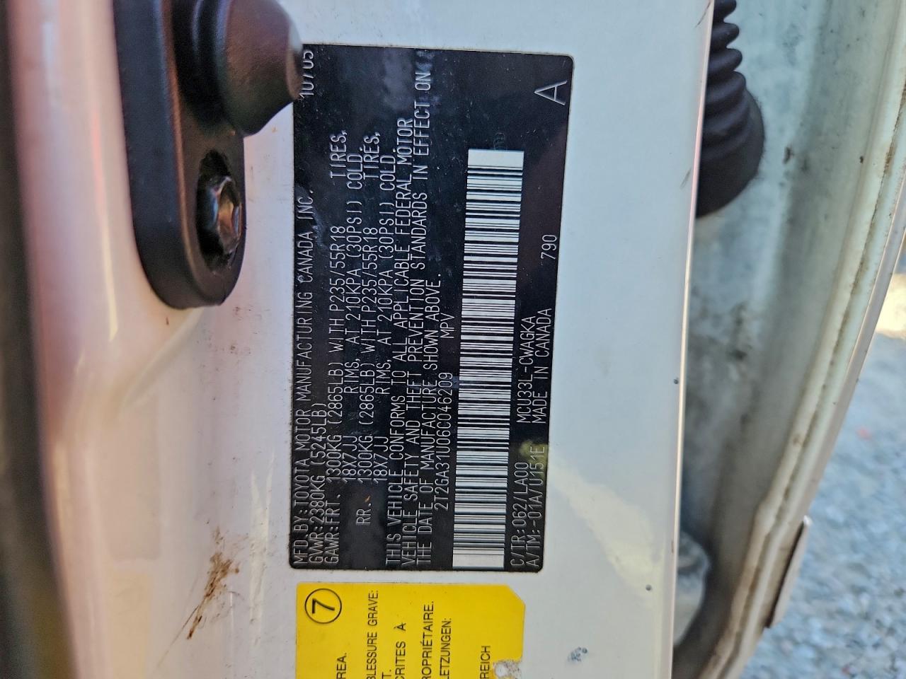 2006 Lexus Rx 330 VIN: 2T2GA31U06C046209 Lot: 96768965