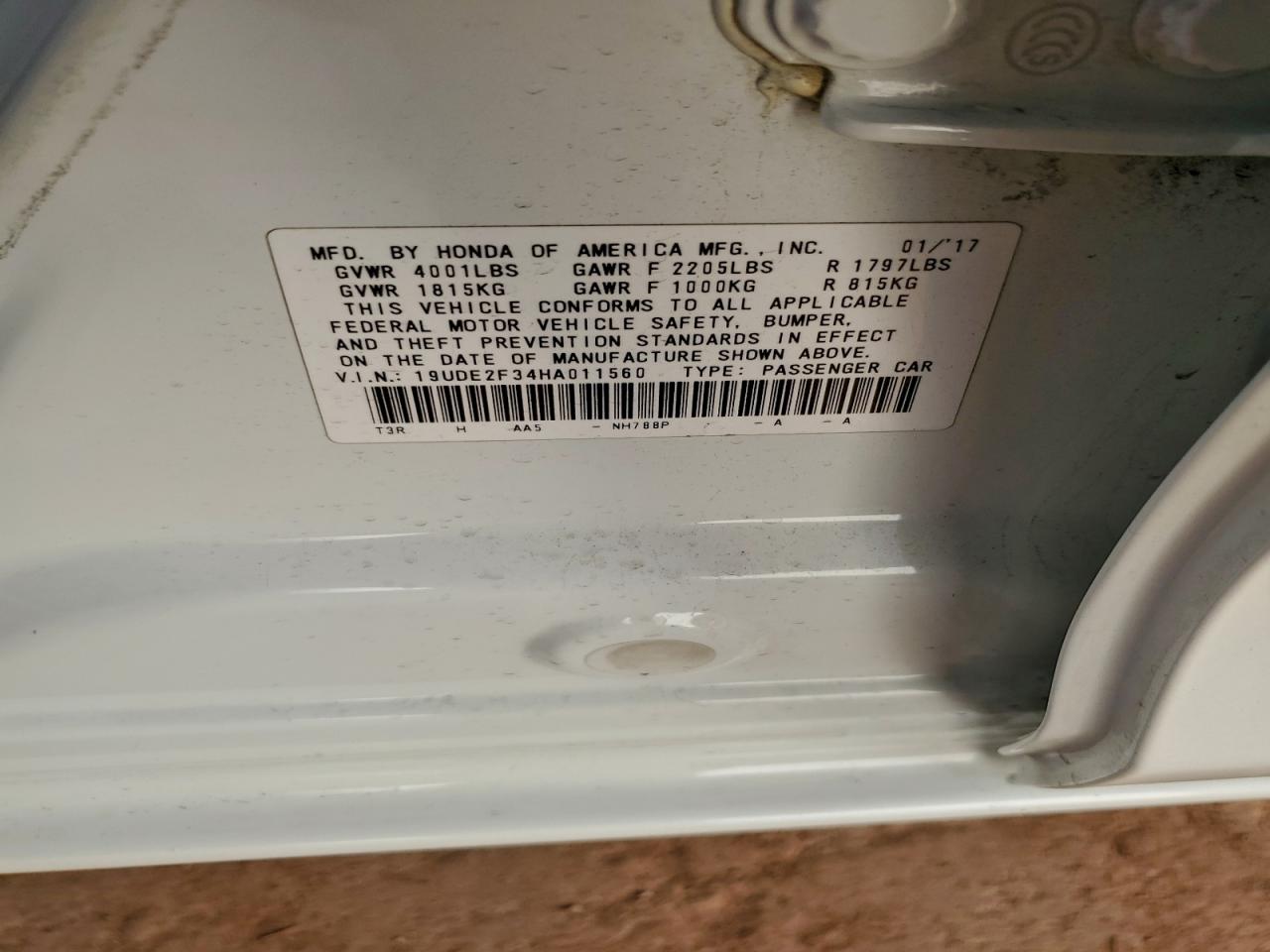 2017 Acura Ilx Base Watch Plus VIN: 19UDE2F34HA011560 Lot: 95482525