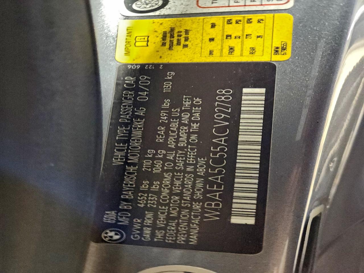 Фото: WBAEA5C55ACV92788