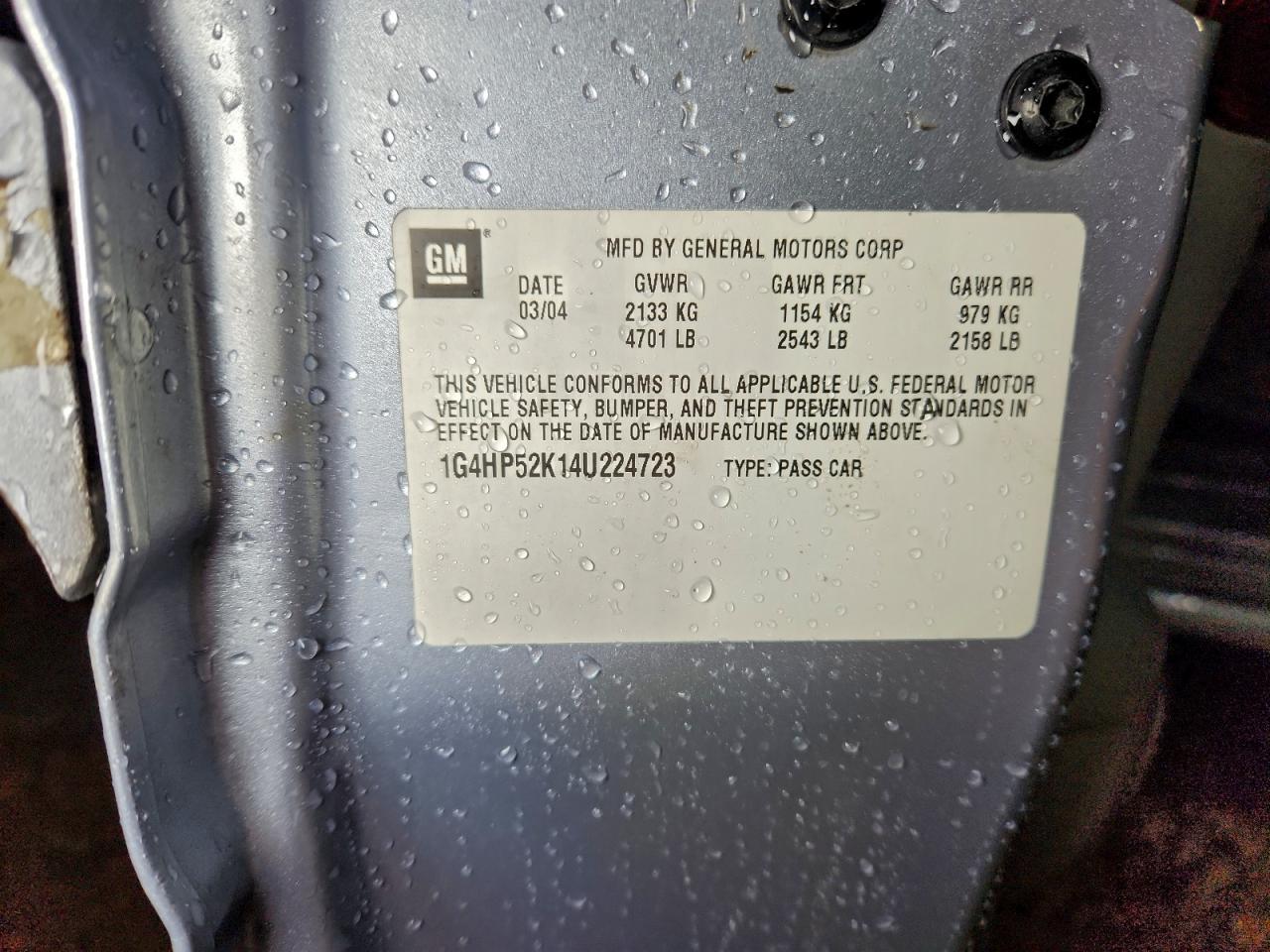 2004 Buick Lesabre Custom VIN: 1G4HP52K14U224723 Lot: 94510505