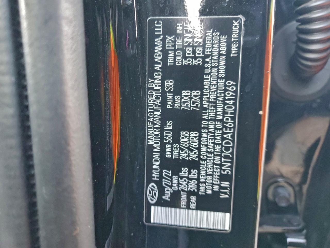 2023 Hyundai Santa Cruz Sel VIN: 5NTJCDAE6PH041969 Lot: 85431305