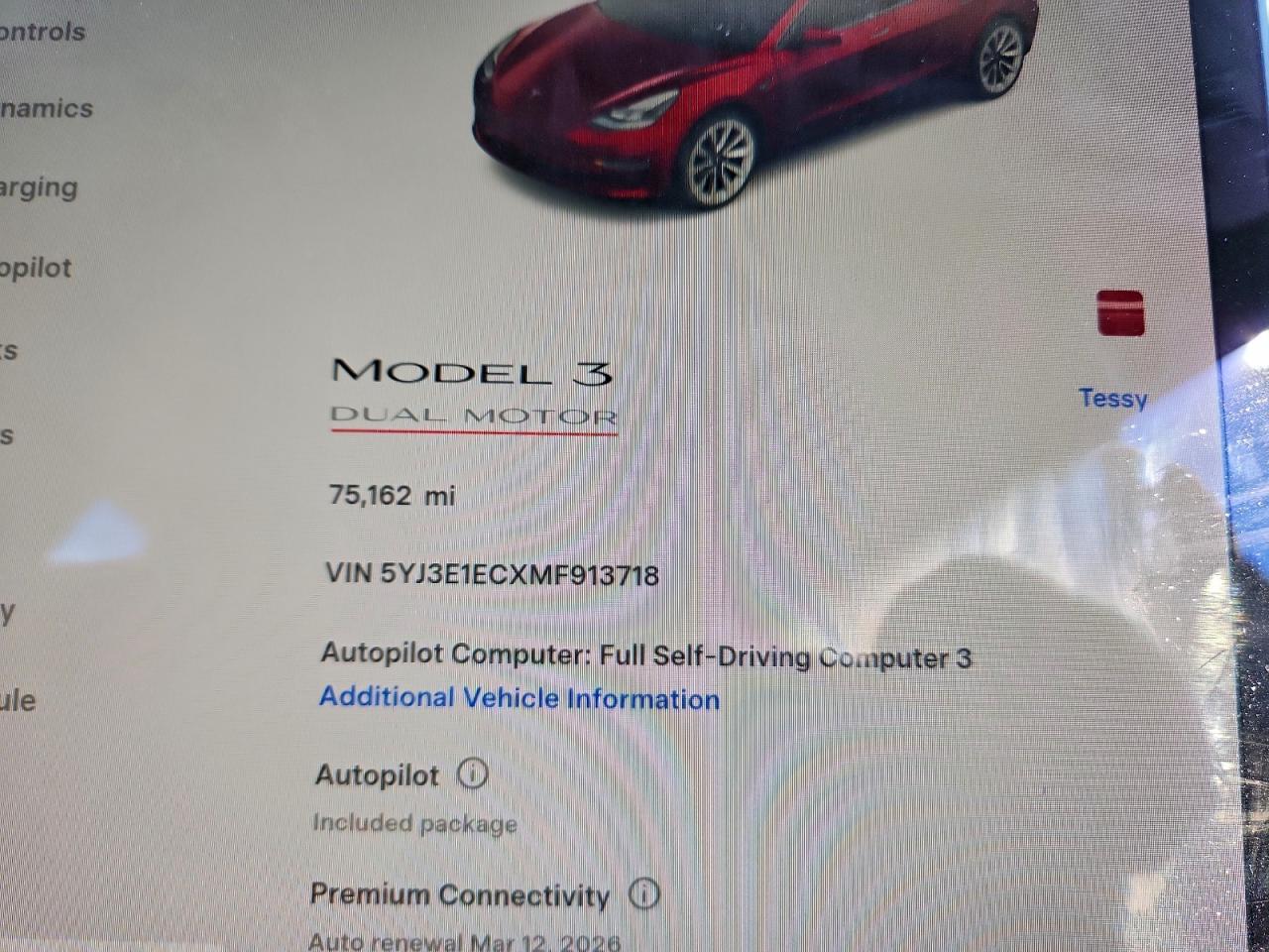 2021 Tesla Model 3 VIN: 5YJ3E1ECXMF913718 Lot: 95115065