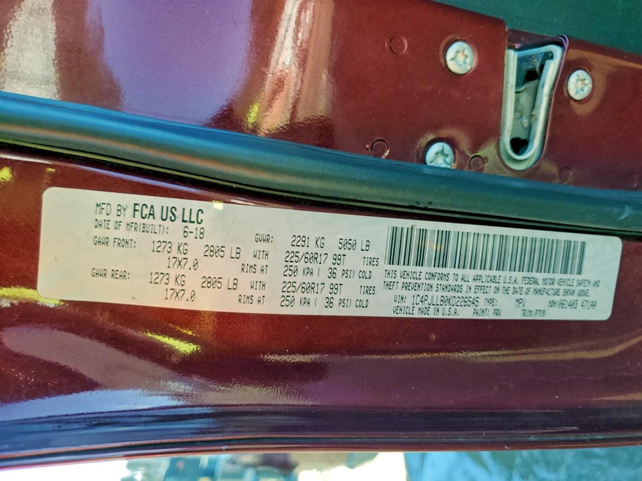 2019 Jeep Cherokee Latitude Plus VIN: 1C4PJLLB0KD226545 Lot: 97497805