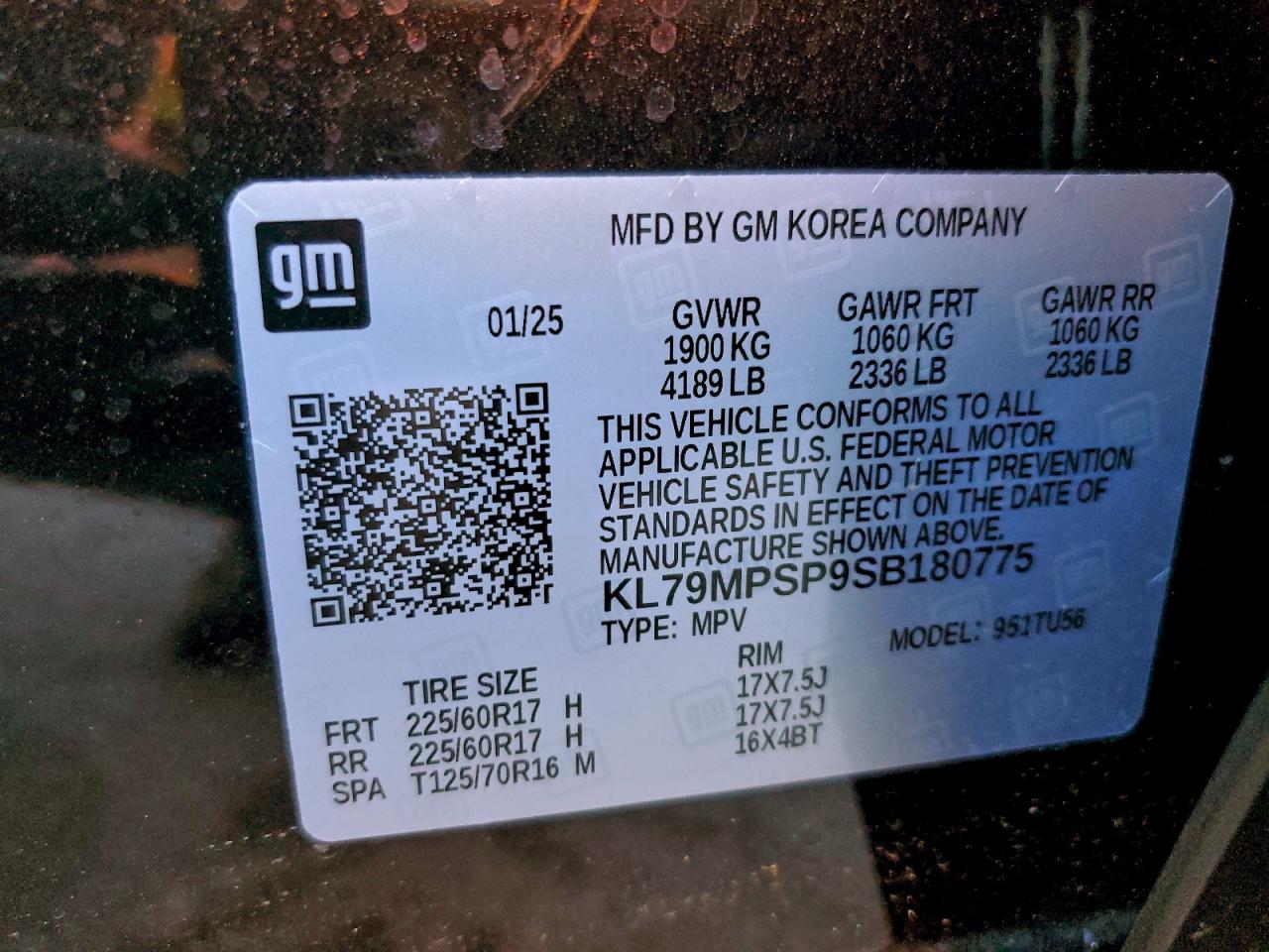 2025 Chevrolet Trailblazer Lt VIN: KL79MPSP9SB180775 Lot: 96155915