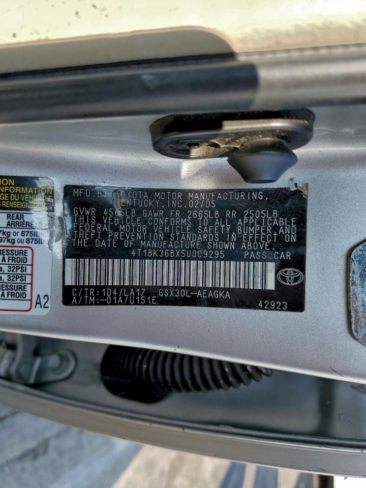 2005 Toyota Avalon Xl VIN: 4T1BK36BX5U009295 Lot: 94753175