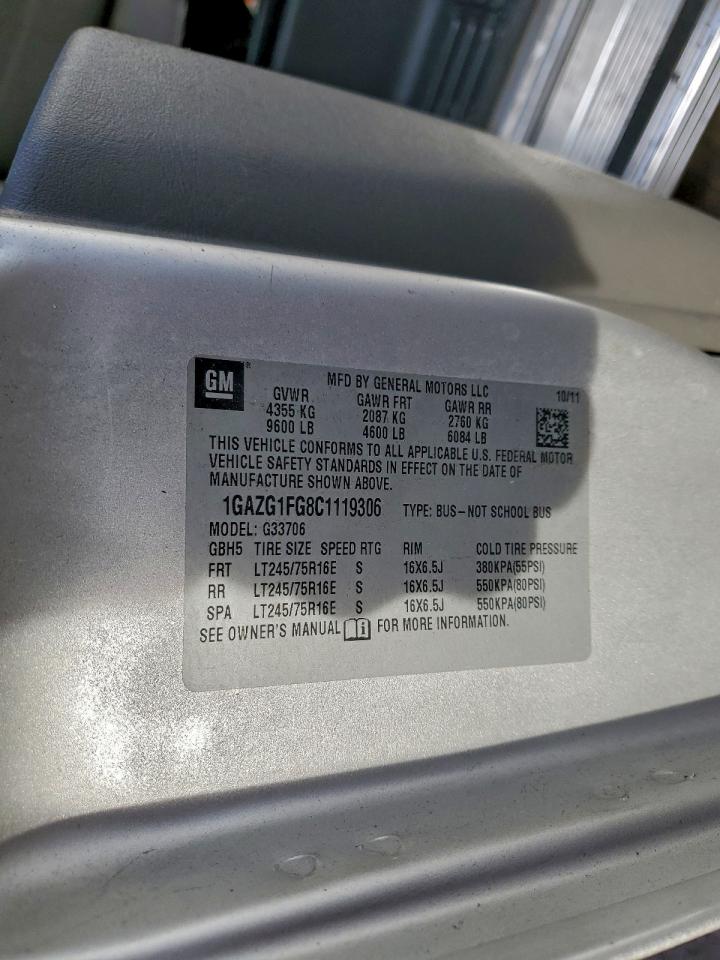 2012 Chevrolet Express G3500 Lt VIN: 1GAZG1FG8C1119306 Lot: 94579815