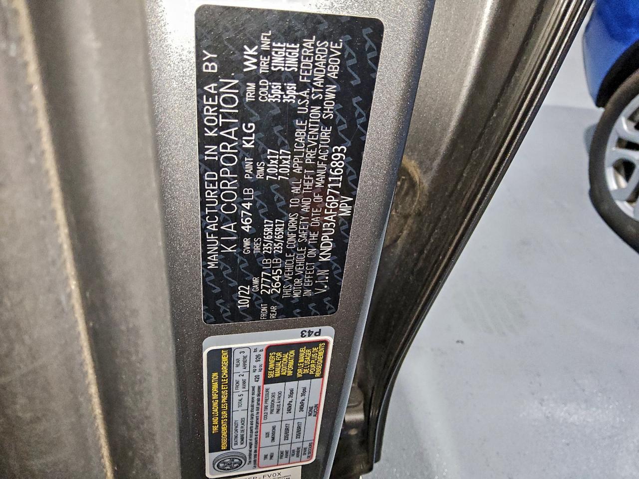 2023 Kia Sportage Lx VIN: KNDPU3AF6P7116893 Lot: 96611815