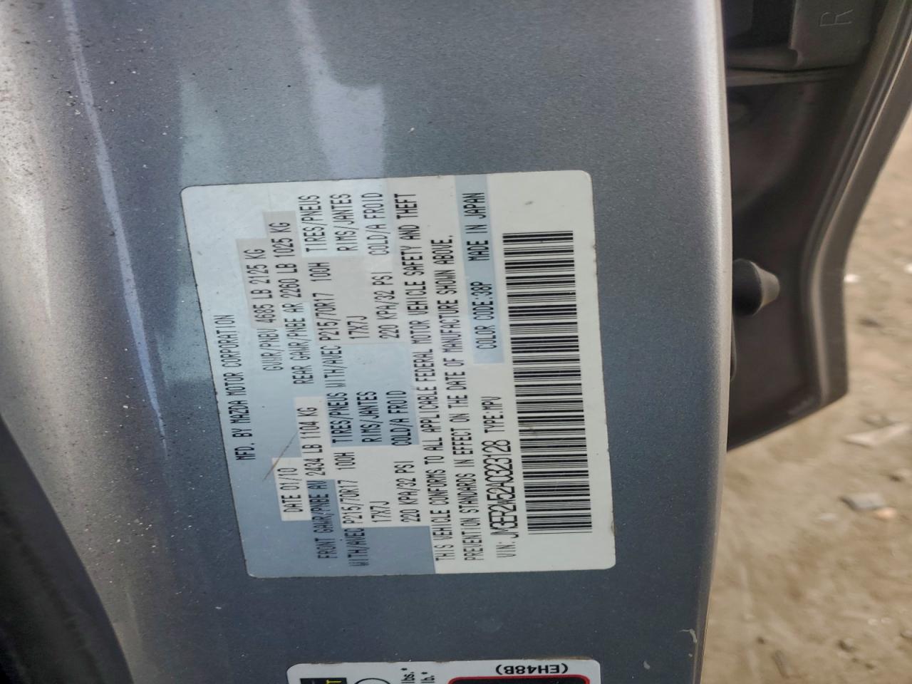 2010 Mazda Cx-7 VIN: JM3ER2W52A0323128 Lot: 97385435