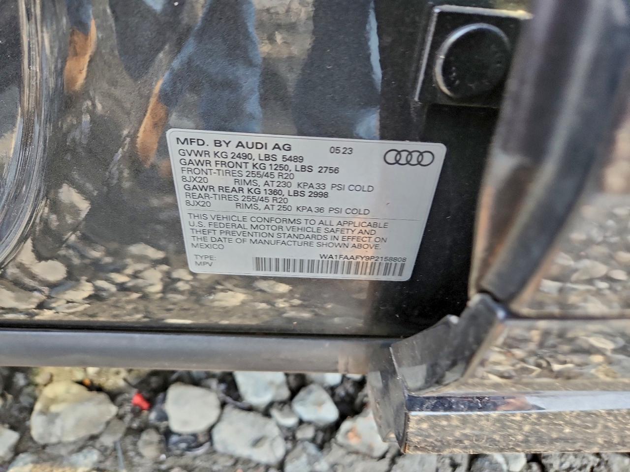 2023 Audi Q5 Prestige 45 VIN: WA1FAAFY9P2158808 Lot: 94701485