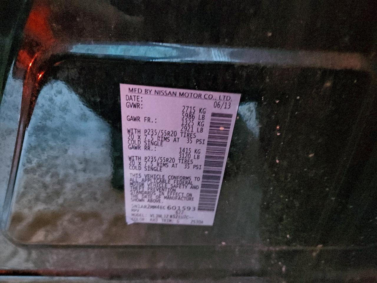 2014 Nissan Pathfinder S VIN: 5N1AR2MM4EC601593 Lot: 94520395