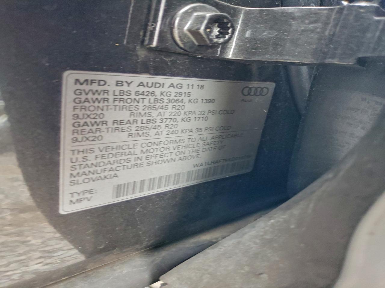 2019 Audi Q7 Premium Plus VIN: WA1LHAF79KD018759 Lot: 95153555