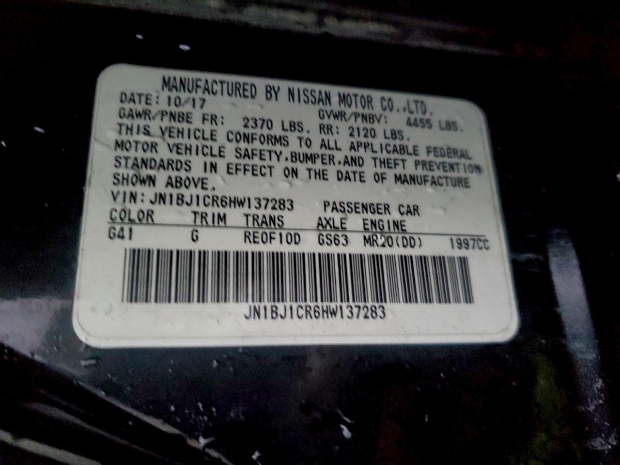 2017 Nissan Rogue Sport S VIN: JN1BJ1CR6HW137283 Lot: 95392425