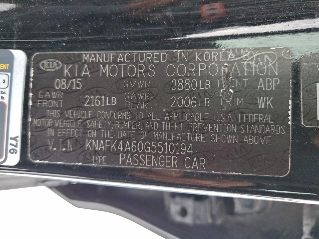 2016 Kia Forte Lx VIN: KNAFK4A60G5510194 Lot: 94785175