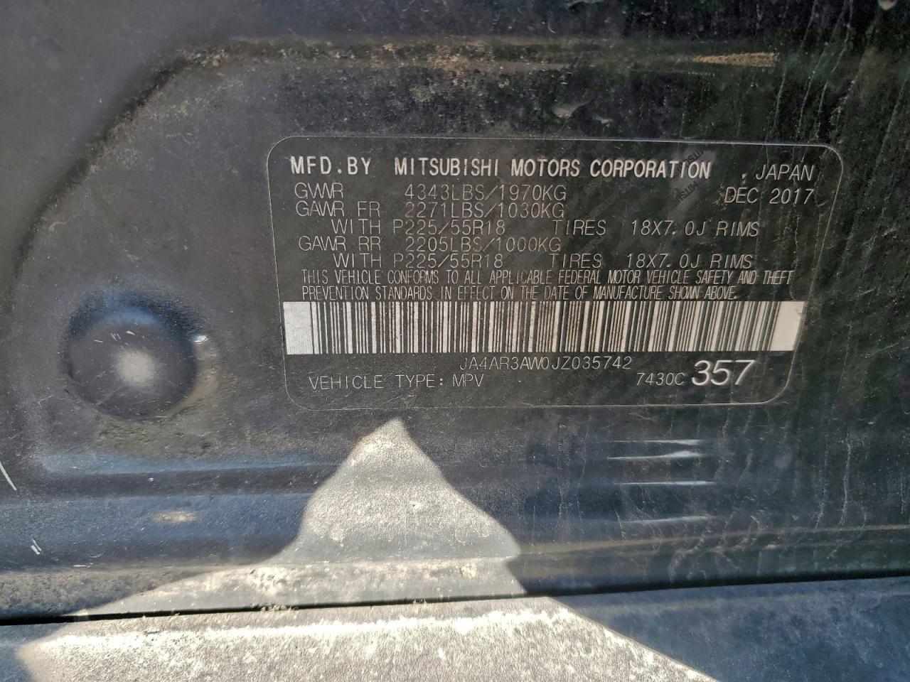 2018 Mitsubishi Outlander Sport Es VIN: JA4AR3AW0JZ035742 Lot: 95255755