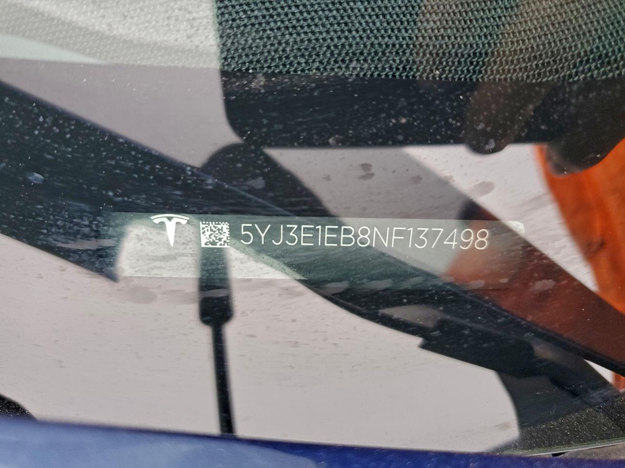 2022 Tesla Model 3 VIN: 5YJ3E1EB8NF137498 Lot: 95548525