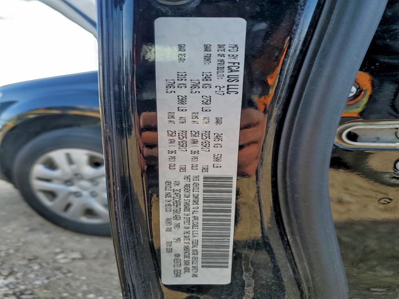 2017 Dodge Journey Se VIN: 3C4PDCAB9HT601460 Lot: 97445185