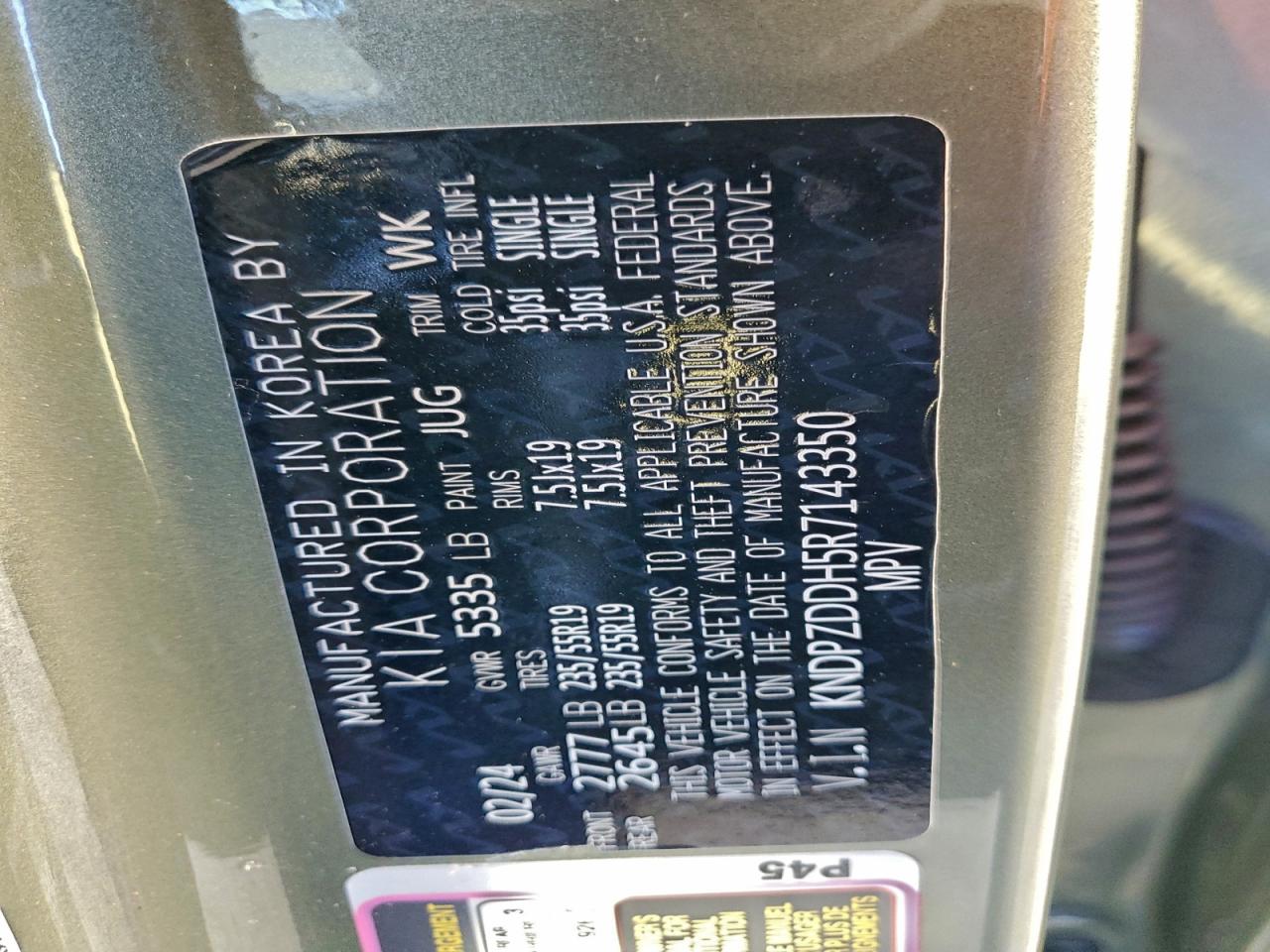 2024 Kia Sportage X-Line Prestige VIN: KNDPZDDH5R7143350 Lot: 94268255