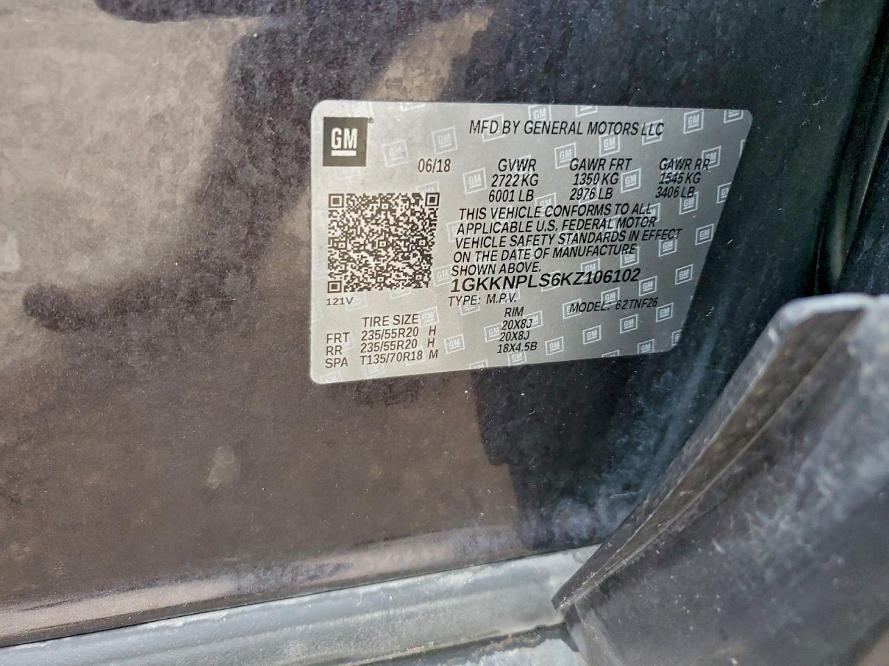 2019 GMC Acadia Denali VIN: 1GKKNPLS6KZ106102 Lot: 94906815