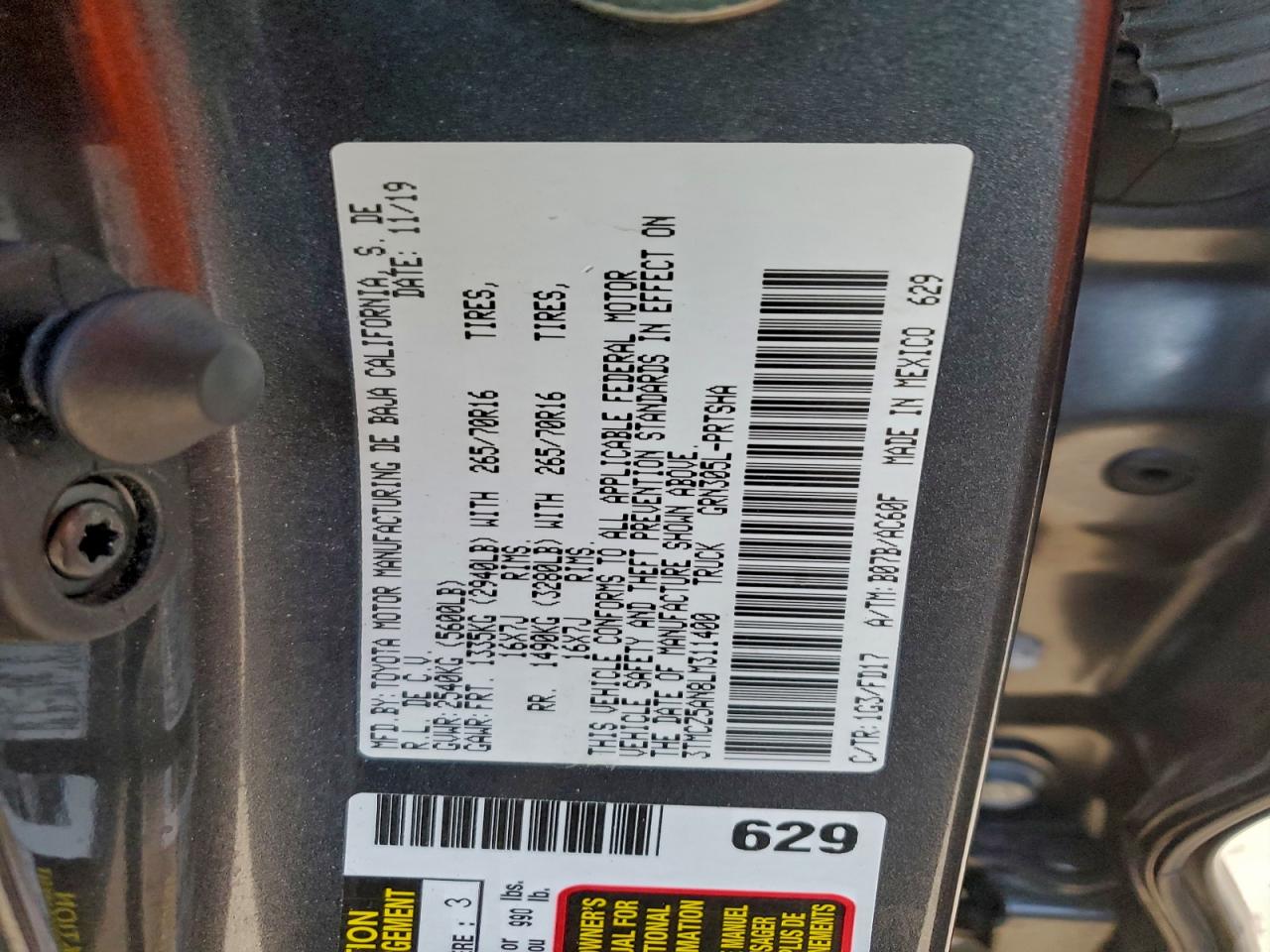 2020 Toyota Tacoma Double Cab VIN: 3TMCZ5AN8LM311400 Lot: 96673145