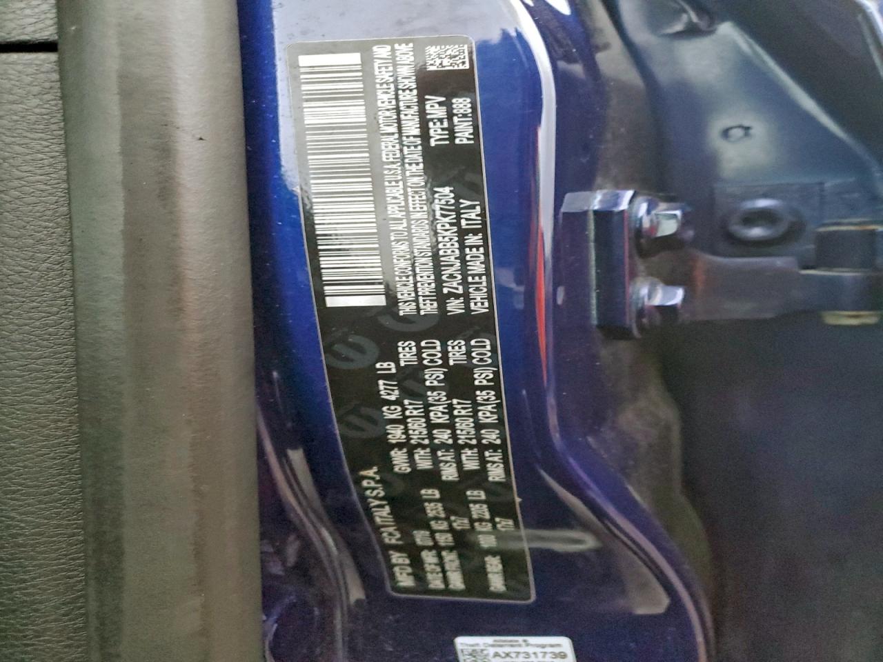 2019 Jeep Renegade Latitude VIN: ZACNJABB5KPK77504 Lot: 95214475