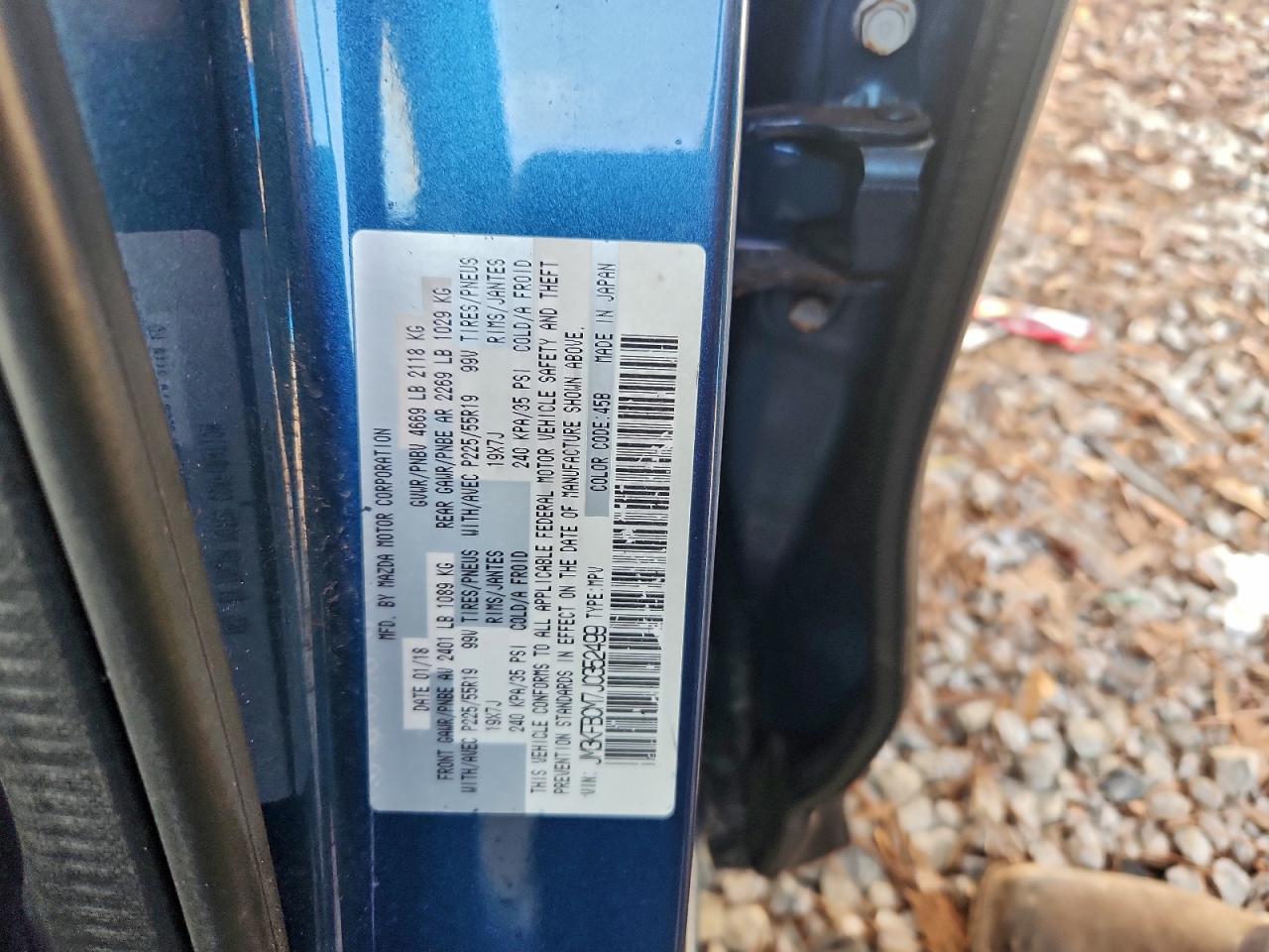 2018 Mazda Cx-5 Touring VIN: JM3KFBCM7J0352499 Lot: 95134625