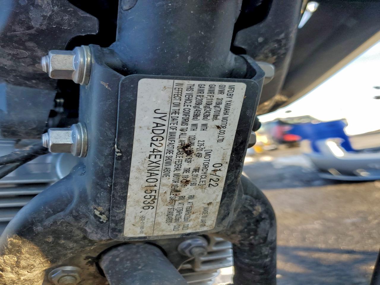 2022 Yamaha Xt250 VIN: JYADG24EXNA015536 Lot: 95179155