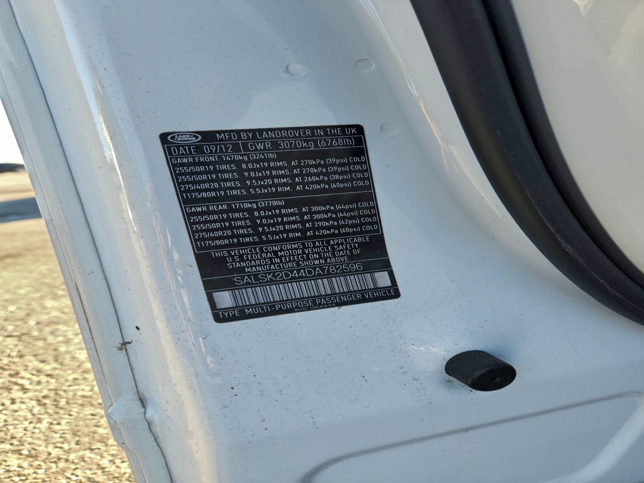 2013 Land Rover Range Rover Sport Hse Luxury VIN: SALSK2D44DA782596 Lot: 95725545