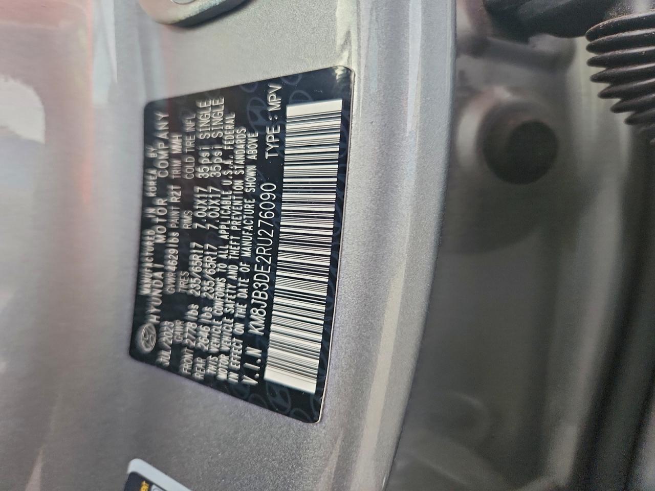 2024 Hyundai Tucson Sel VIN: KM8JB3DE2RU276090 Lot: 95477515