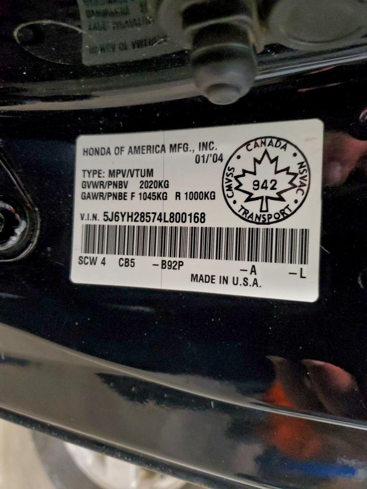 2004 Honda Element Ex VIN: 5J6YH28574L800168 Lot: 95186715