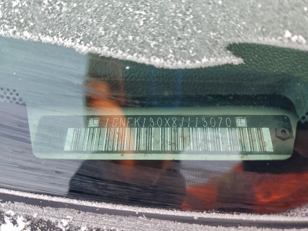 2008 Chevrolet Tahoe K1500 VIN: 1GNFK130X8J113070 Lot: 95303695