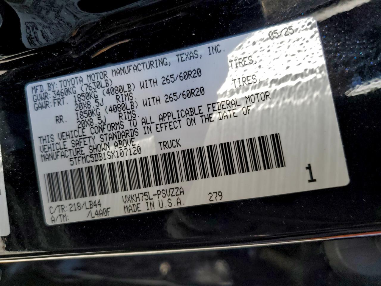 2025 Toyota Tundra Crewmax Platinum VIN: 5TFMC5DB1SX107120 Lot: 94805325