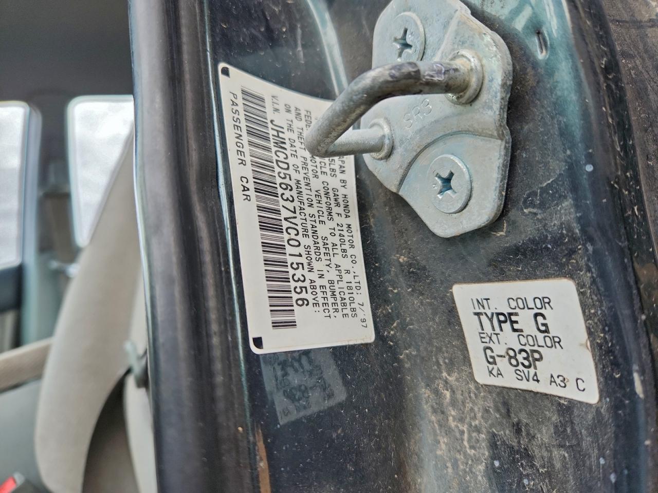 1997 Honda Accord Lx VIN: JHMCD5637VC015356 Lot: 95089735