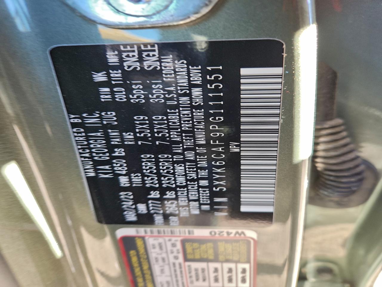 2023 Kia Sportage X Line VIN: 5XYK6CAF9PG111551 Lot: 94958035