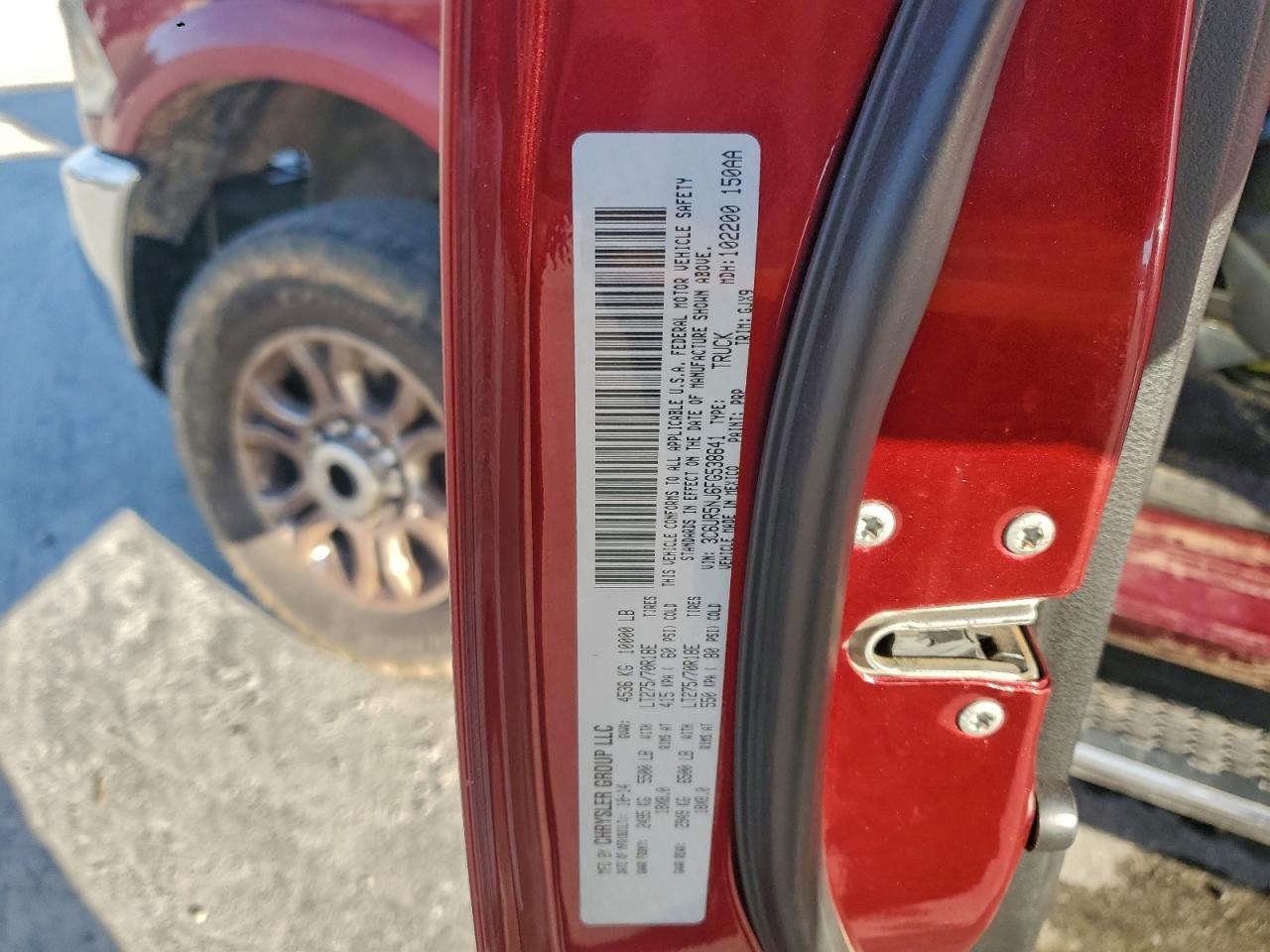 2015 Ram 2500 Laramie VIN: 3C6UR5NJ6FG538641 Lot: 96318335