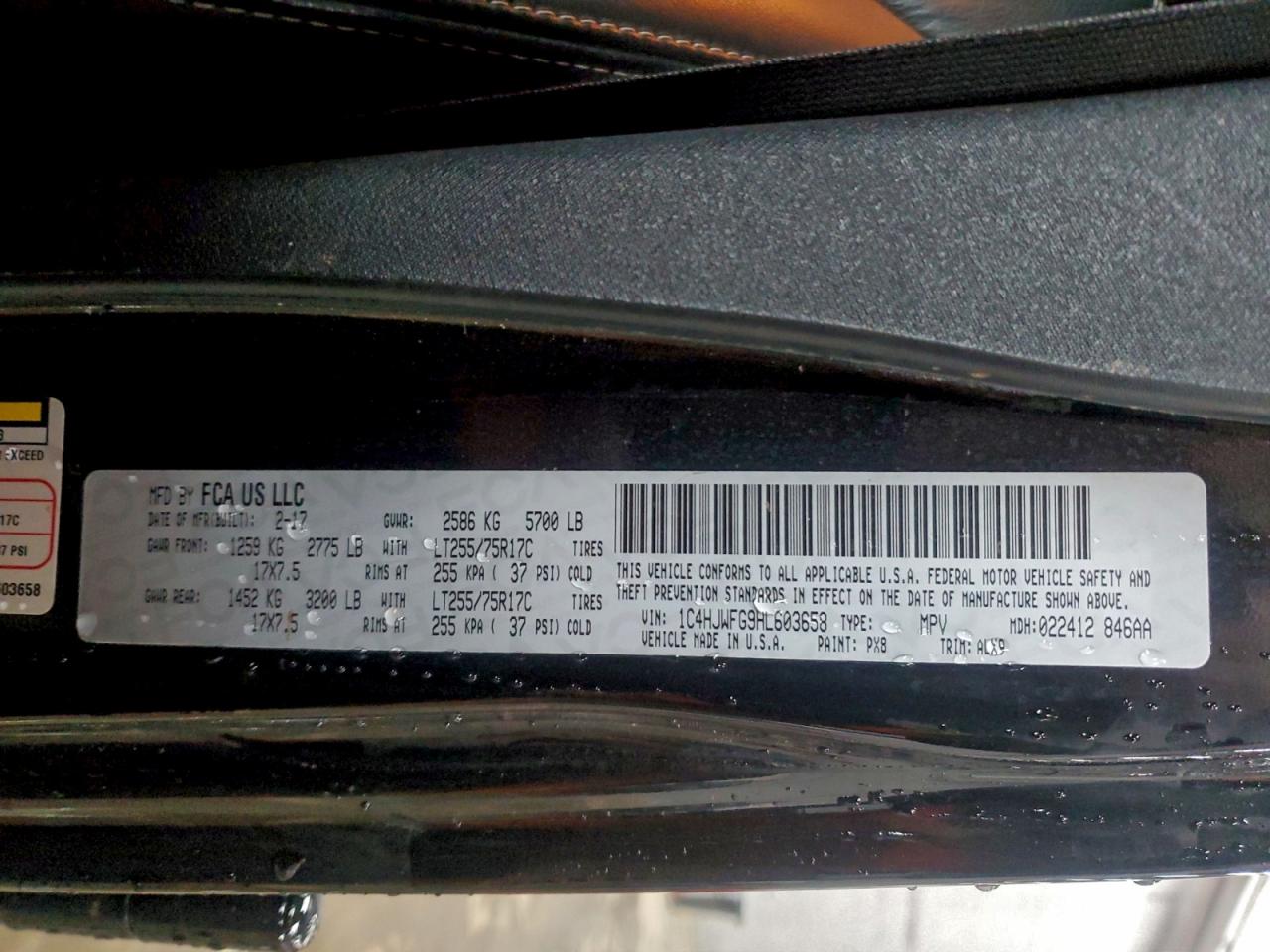 2017 Jeep Wrangler Unlimited Rubicon VIN: 1C4HJWFG9HL603658 Lot: 93708675