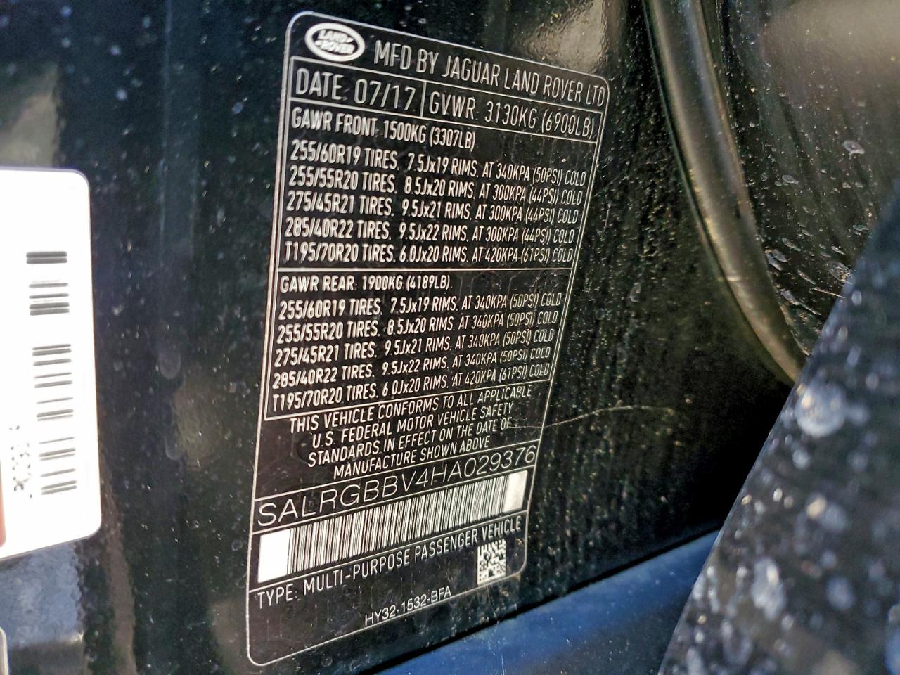 2017 Land Rover Discovery Se VIN: SALRGBBV4HA029376 Lot: 96406485