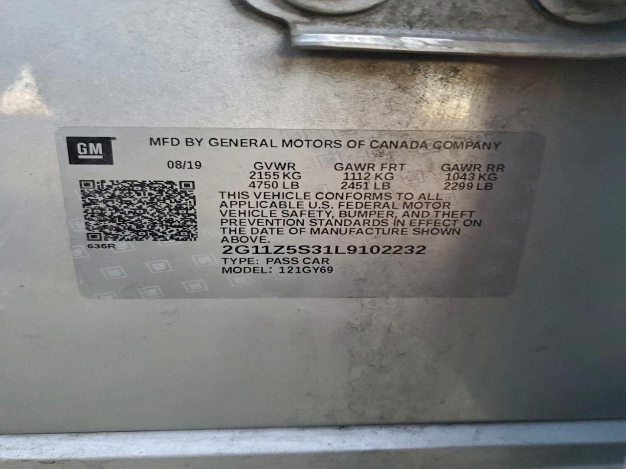 2020 Chevrolet Impala Lt VIN: 2G11Z5S31L9102232 Lot: 94962745