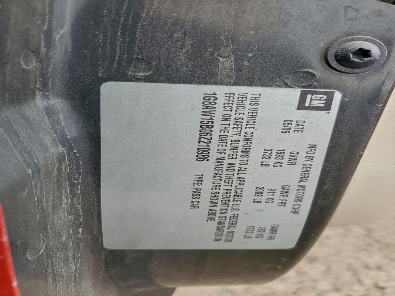 2006 Saturn Ion Level 3 VIN: 1G8AW15B06Z210986 Lot: 94946035