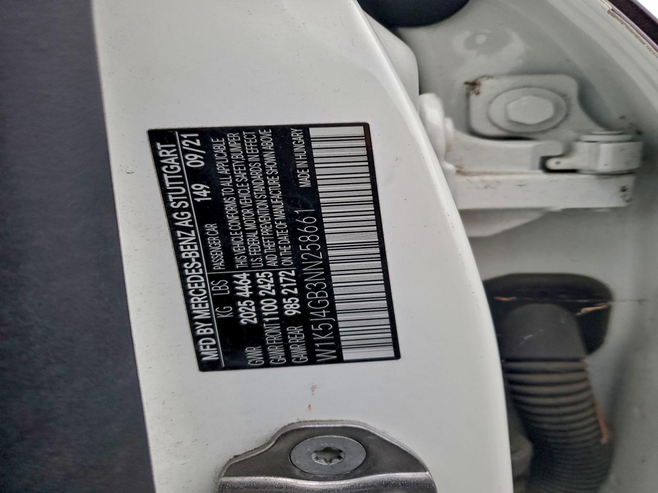 2022 Mercedes-Benz Cla 250 VIN: W1K5J4GB3NN258661 Lot: 94909425