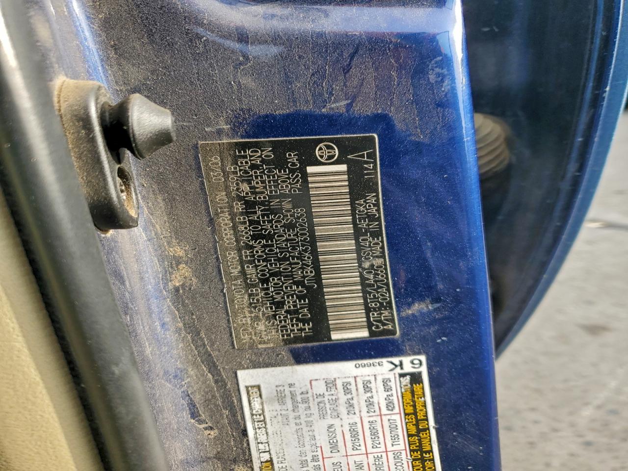 2007 Toyota Camry Le VIN: JTNBK46K373002638 Lot: 95459415